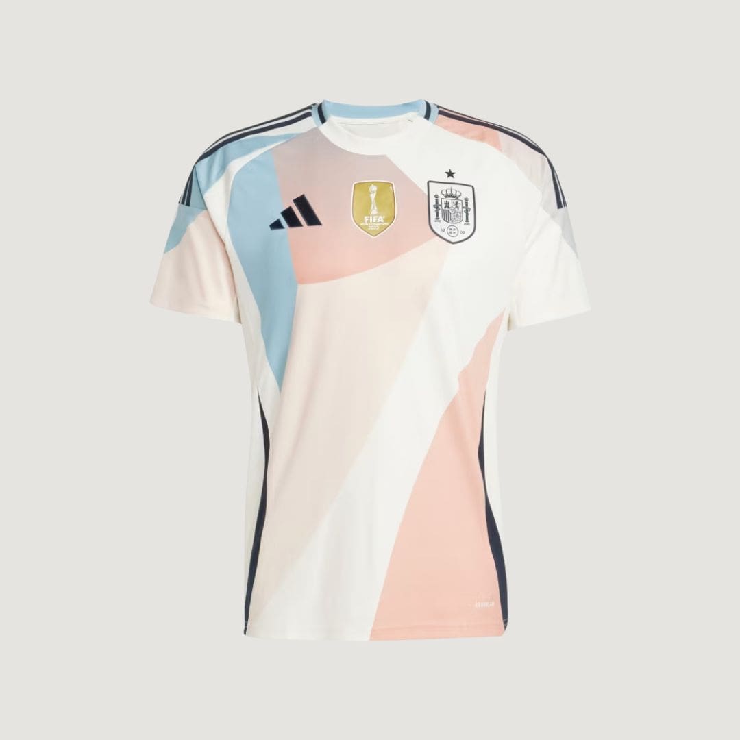 Espagne – Maillot Extérieur 2025/26 (Équipe Féminine) – Blanc, Bleu Ciel & Corail - Covred