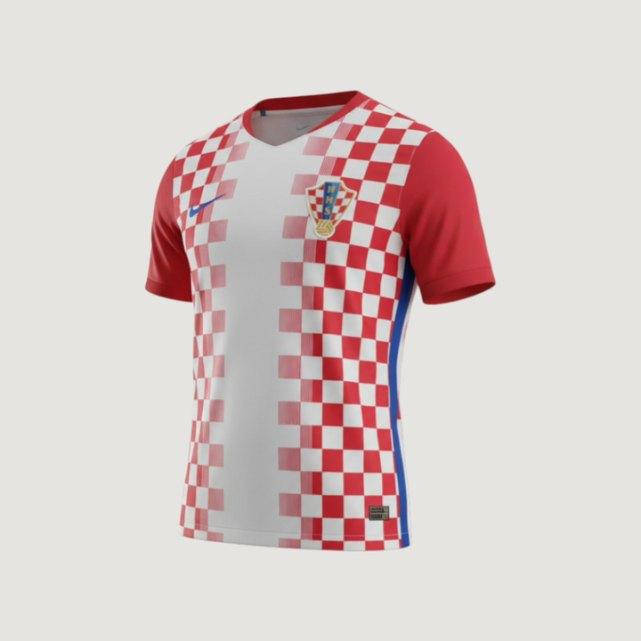 Croatie – Maillot Domicile Coupe du Monde 2026 – Damier rouge & blanc iconique
