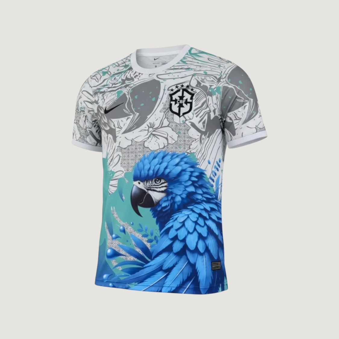 Brésil – Maillot Concept “Perroquet Bleu” 2025/26 – Blanc, Bleu
