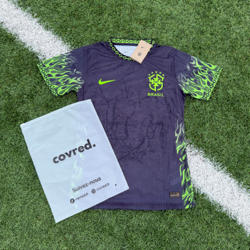 Brésil – Maillot Concept 2026 – Noir, Vert Fluo - Covred