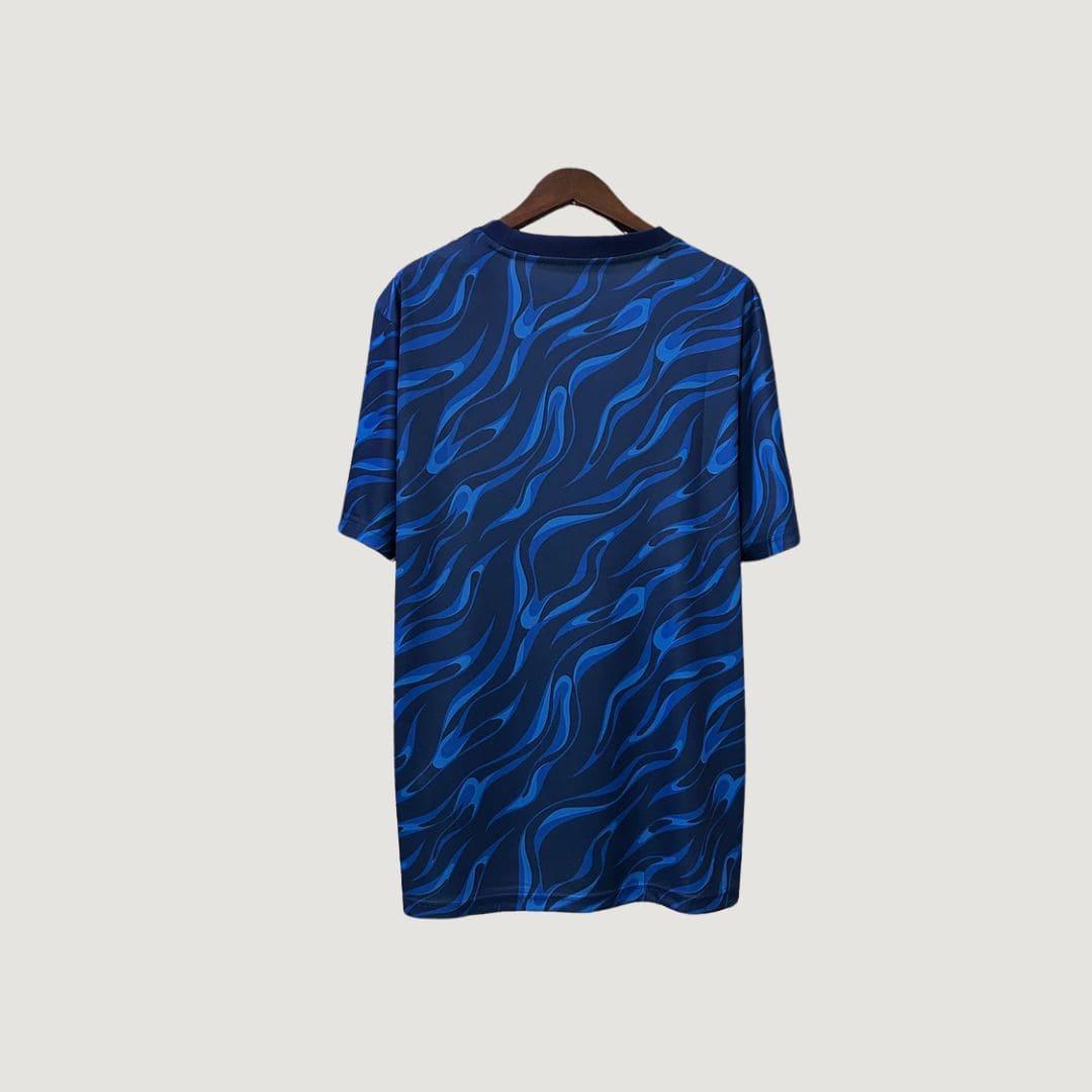 Real Madrid – Maillot Pré-Match 25/26 – Bleu Marine & Motifs Bleus - Covred