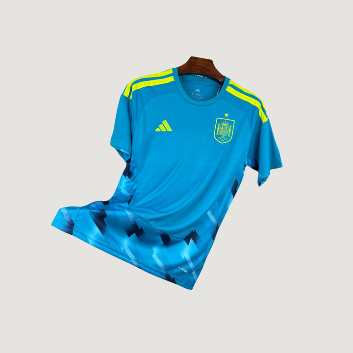 Espagne – Maillot Gardien Coupe du Monde 2026 – Bleu turquoise, Jaune