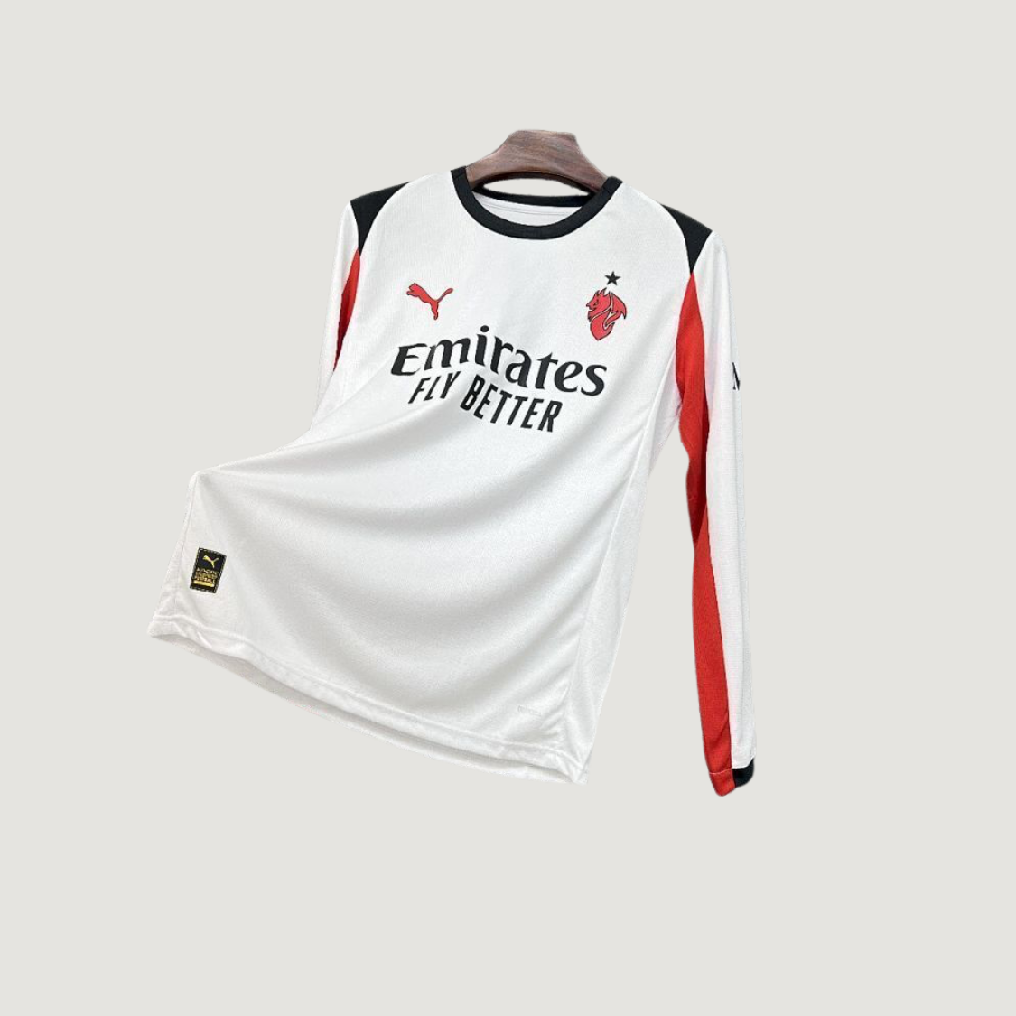 AC Milan – Maillot Extérieur Manches Longues 2025/26 – Blanc & Rouge