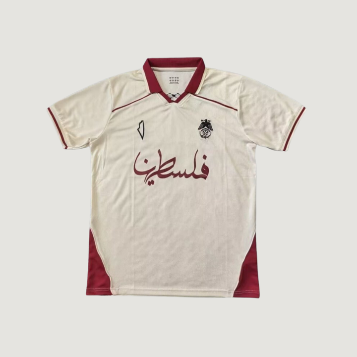 CD Palestino – Maillot 2025/26 – Écru, Rouge Bordeaux
