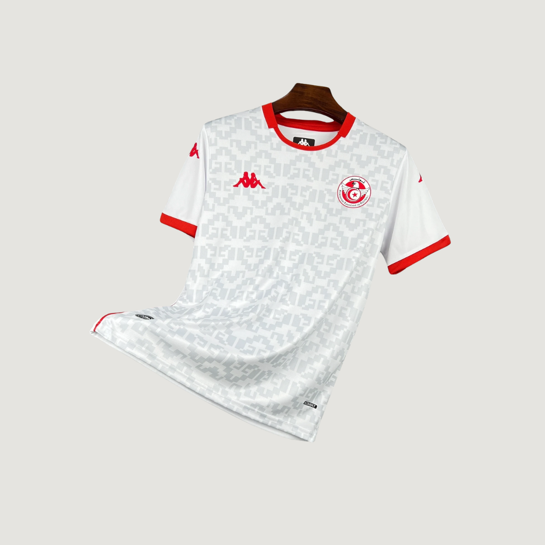 Tunisie – Maillot Extérieur Coupe du Monde 2026 – Blanc, Rouge, Gris