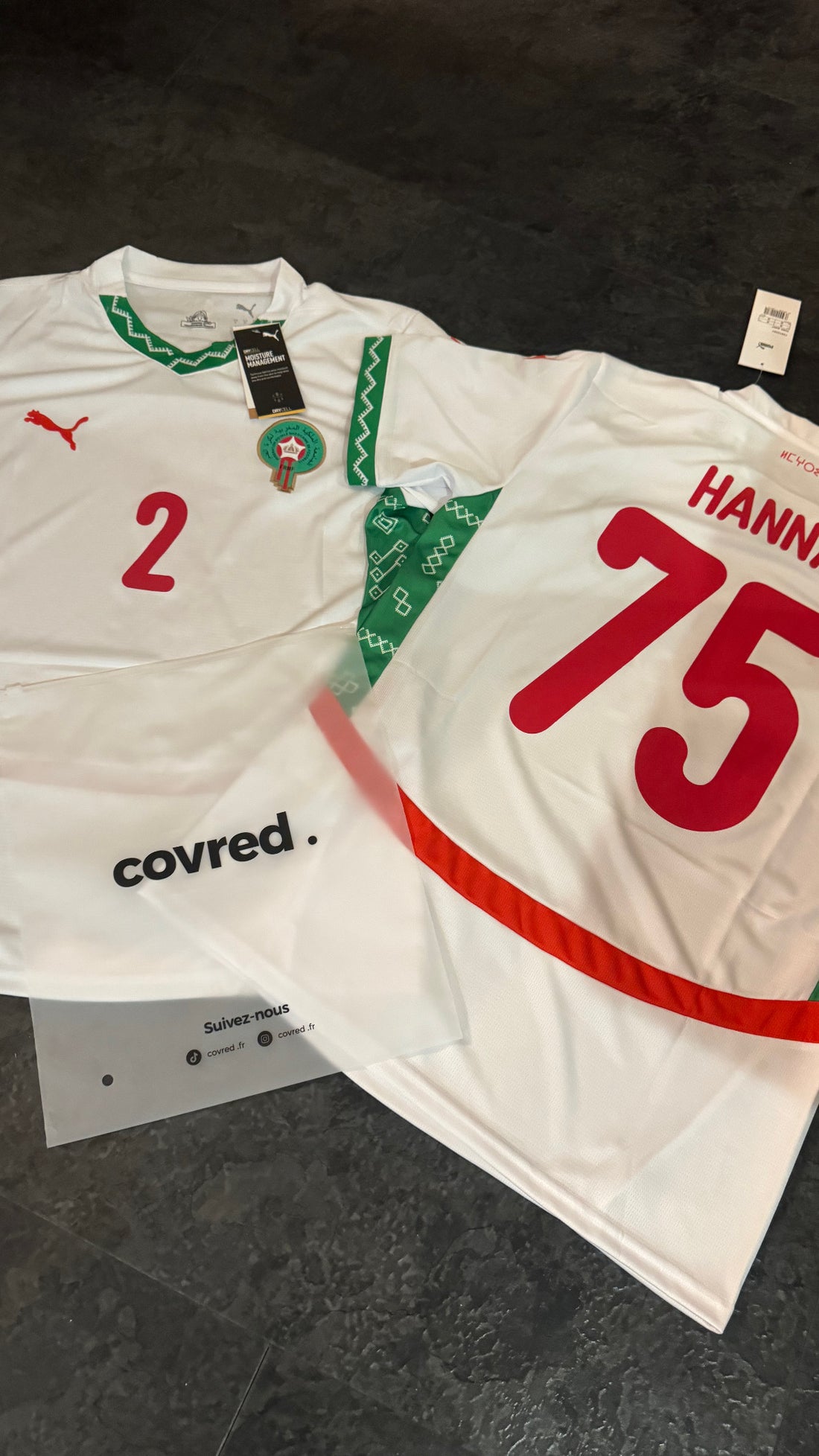 Maroc - Maillot Extérieur 24/25 - Blanc, Vert, Rouge - Covred