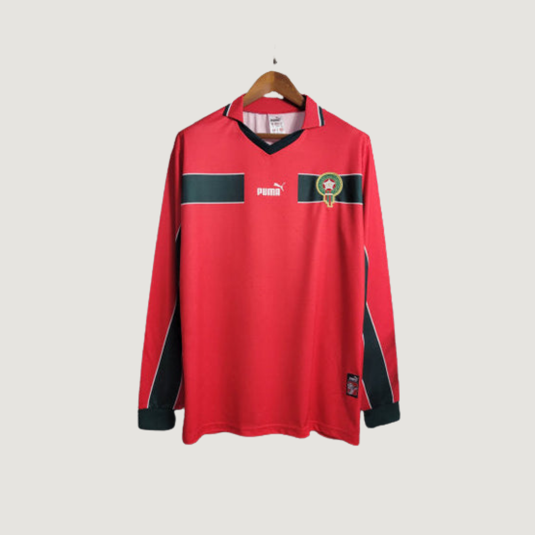 Maroc – Maillot Retro 1998 Manches Longues – Rouge - Covred