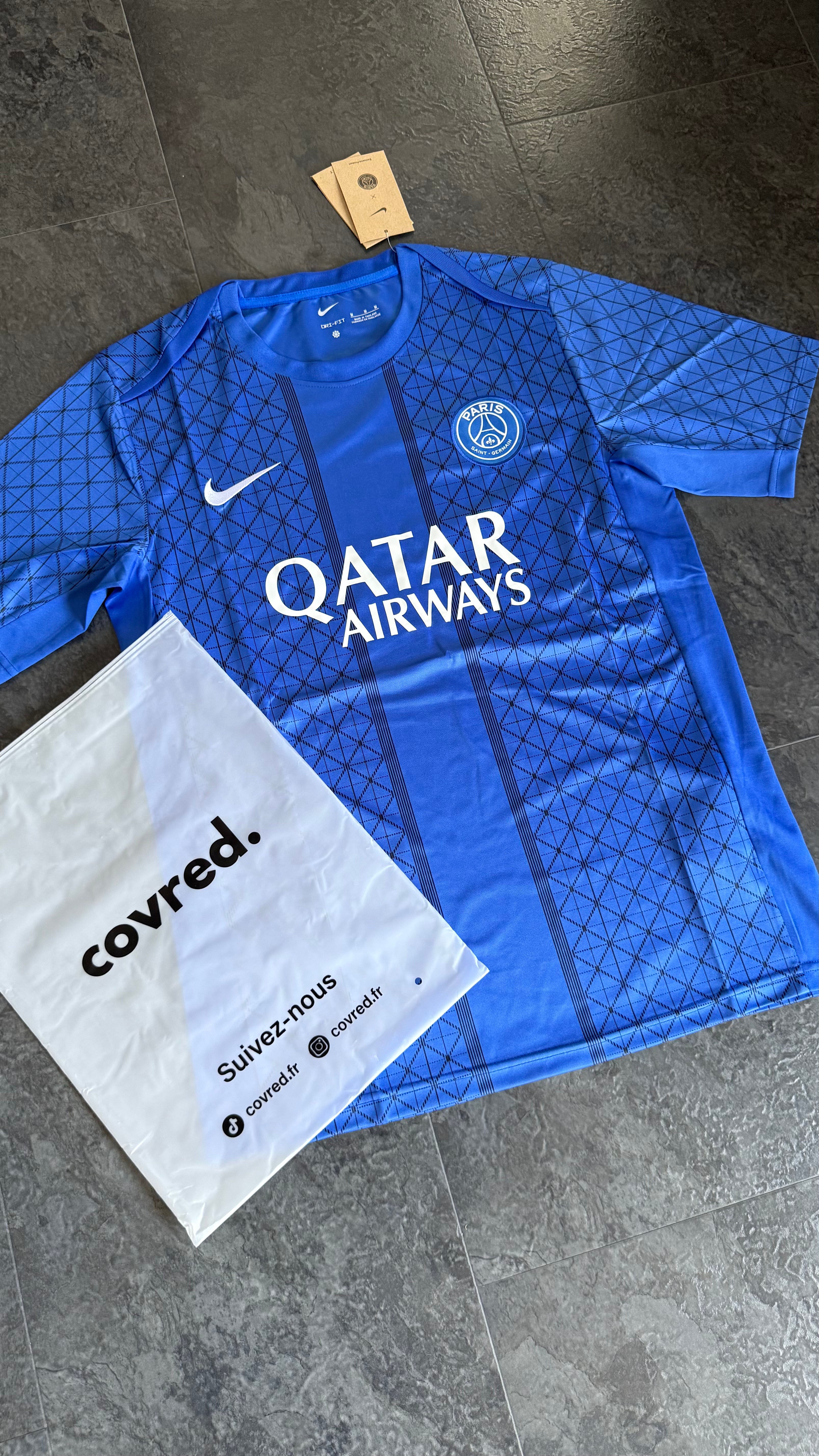 Paris Saint-Germain – Maillot Pré-Match 2025/26 – Bleu Électrique, Marine - Covred