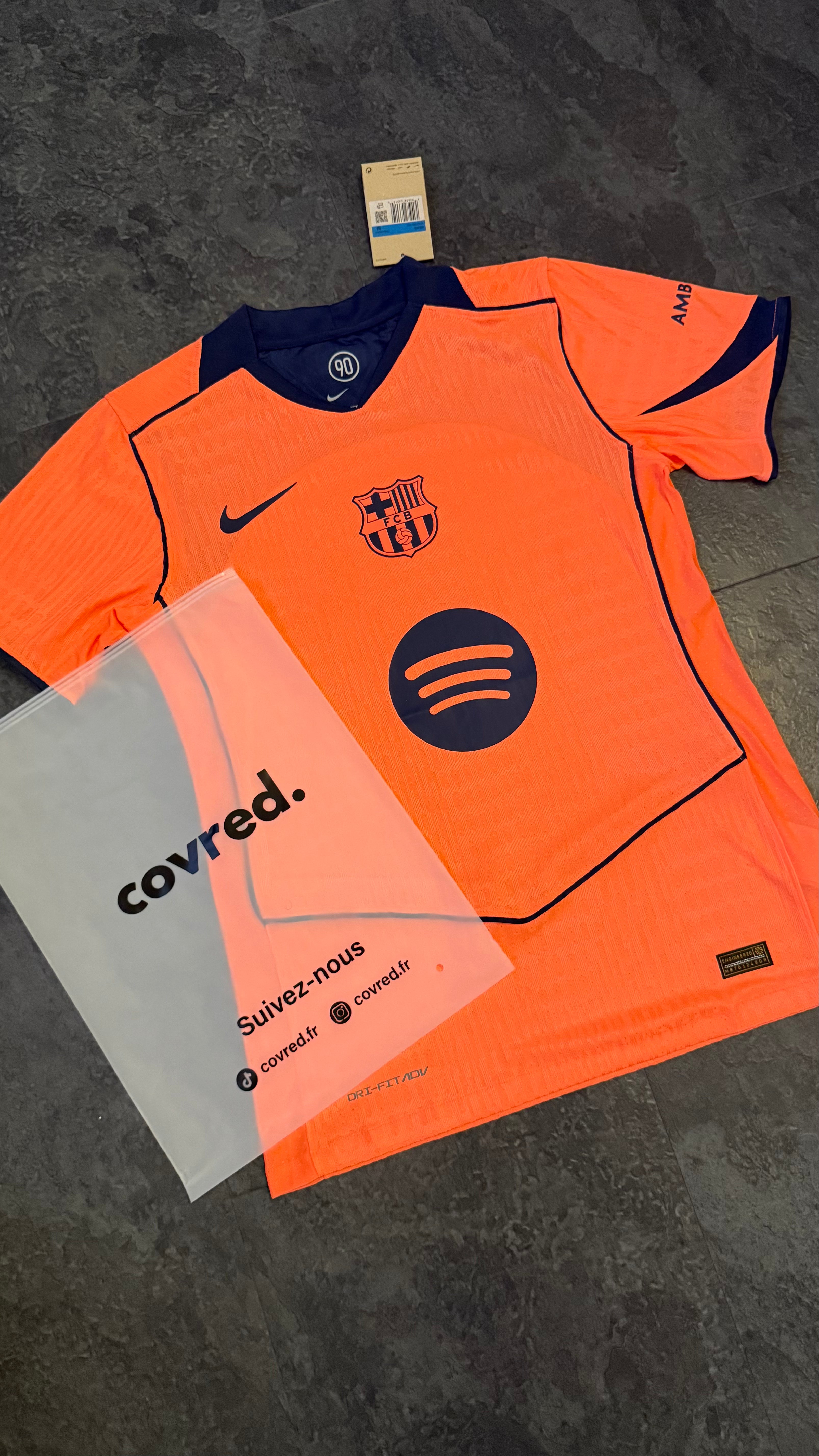 FC Barcelone – Maillot Third 25/26 – Orange, Marine - Covred