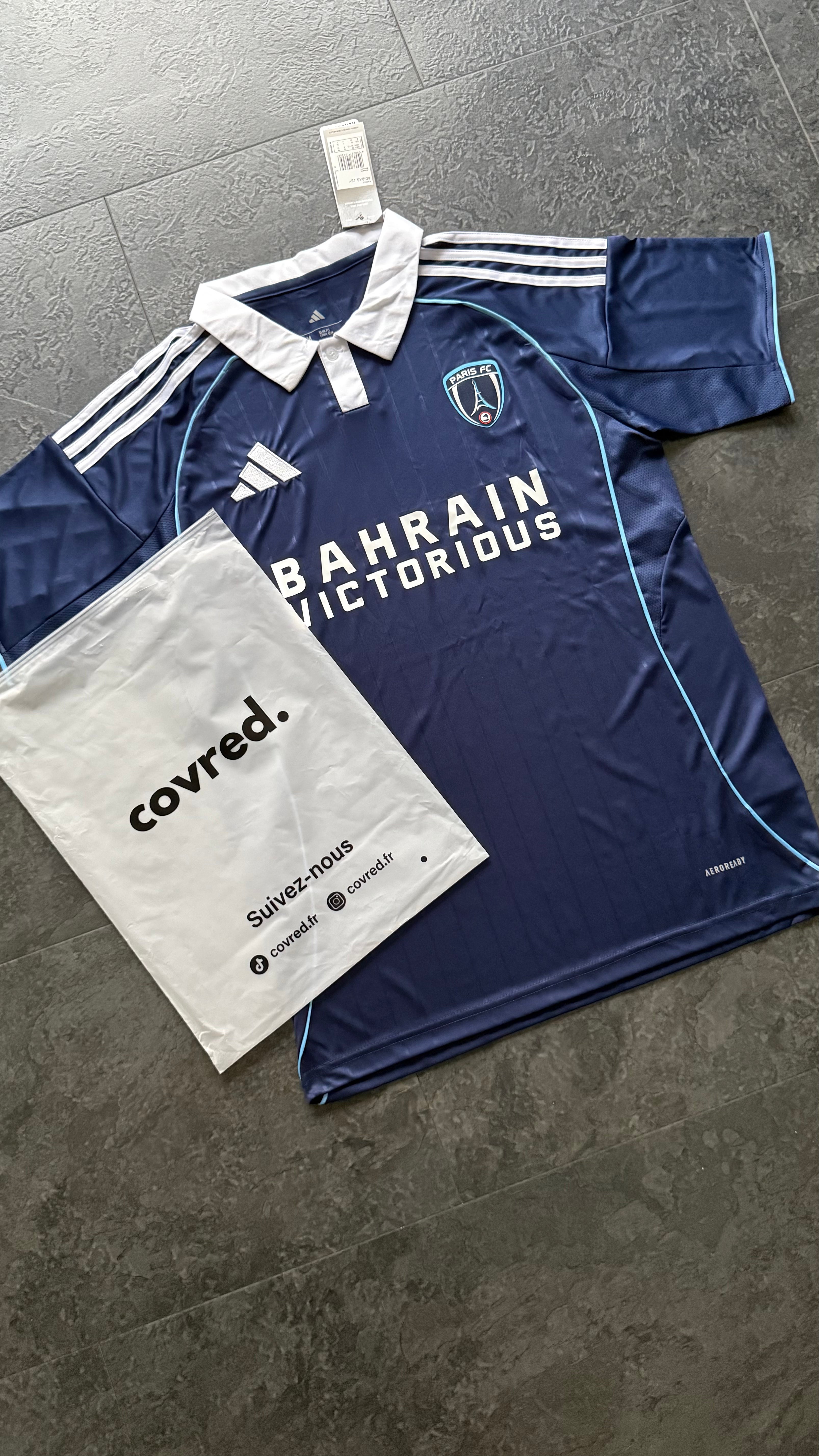 Paris FC – Maillot Domicile 2025/26 – Bleu Marine, Blanc - Covred