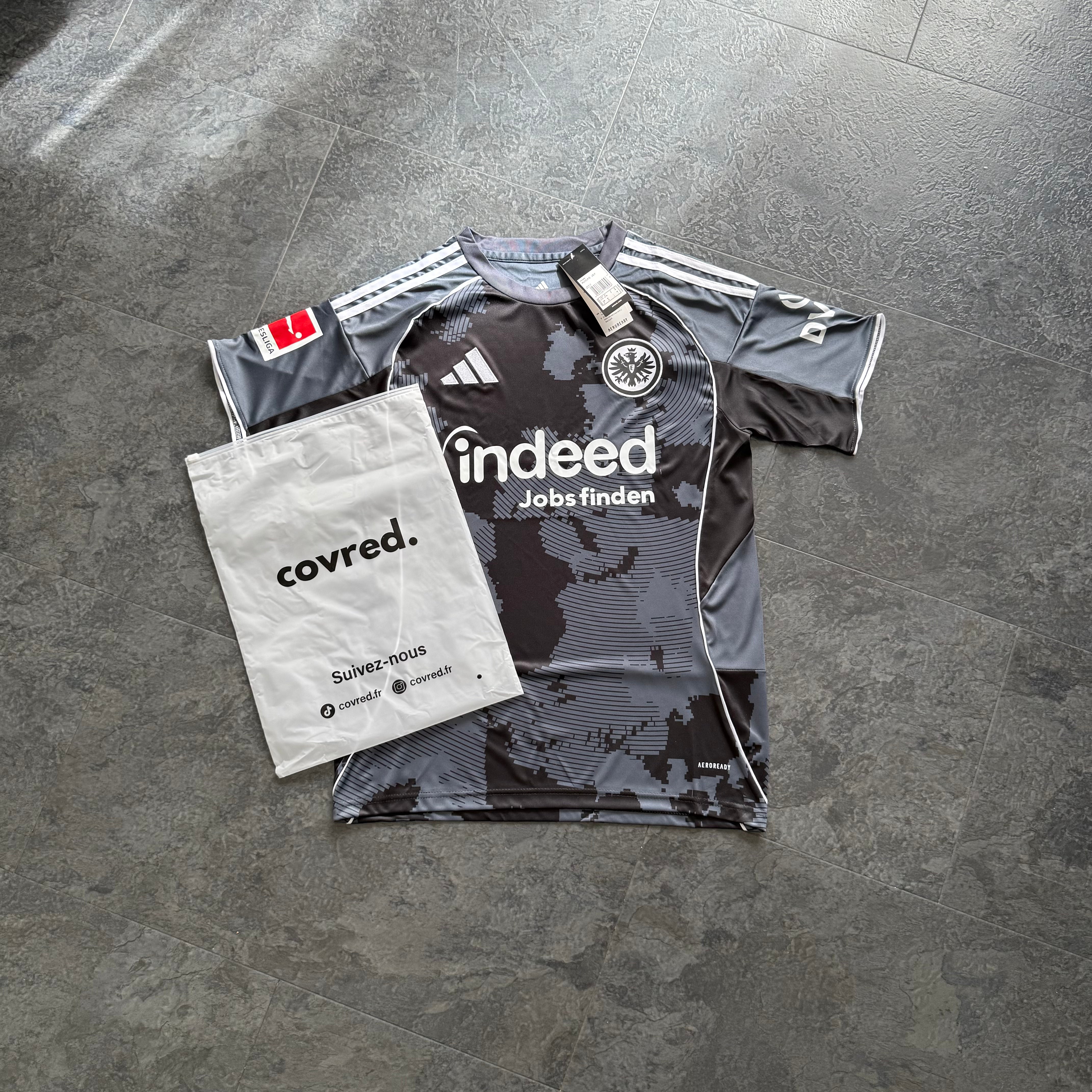 Eintracht Frankfurt – Maillot Extérieur 2025/26 – Gris, Noir - Covred