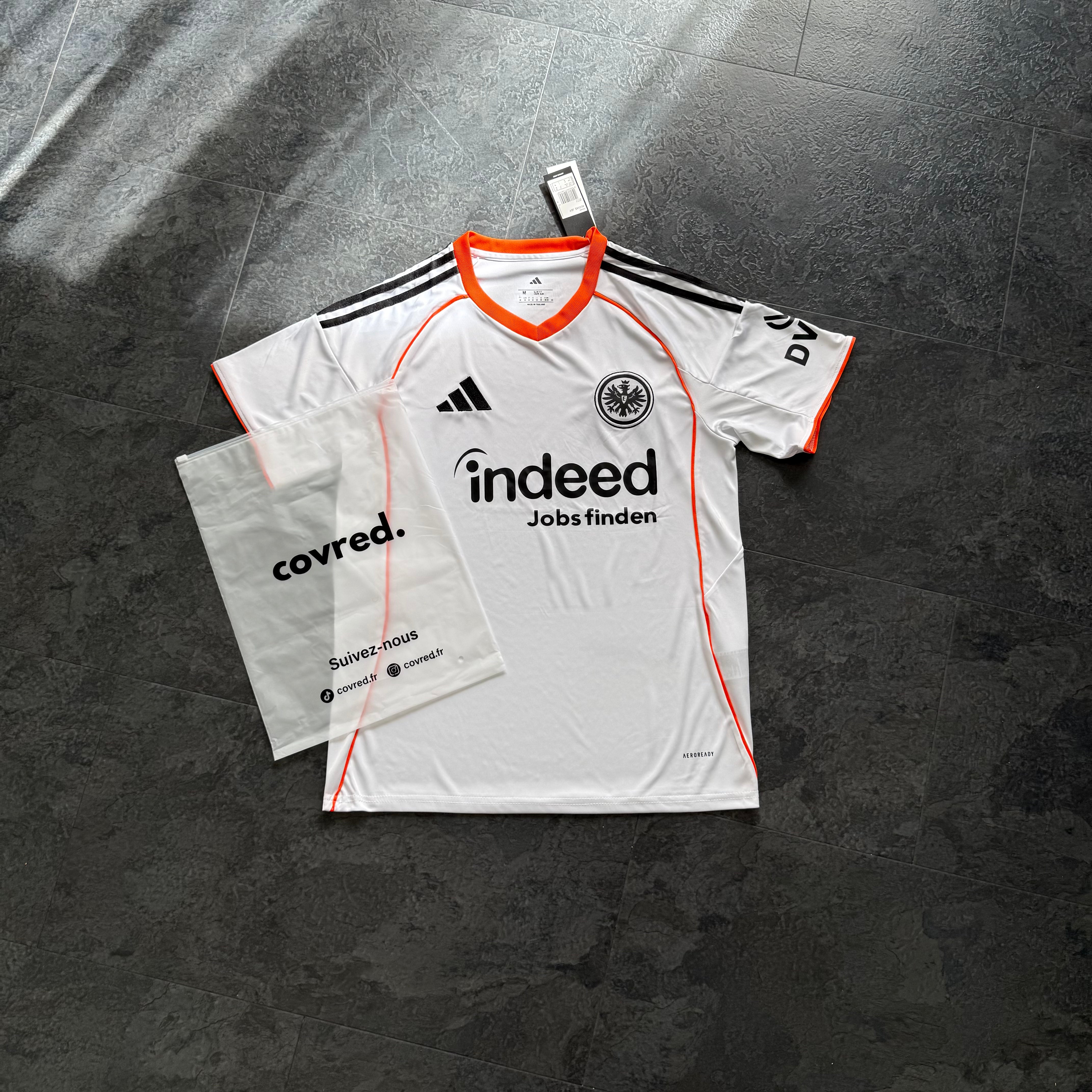 Eintracht Frankfurt – Maillot Extérieur 2025/26 – Blanc, Orange - Covred