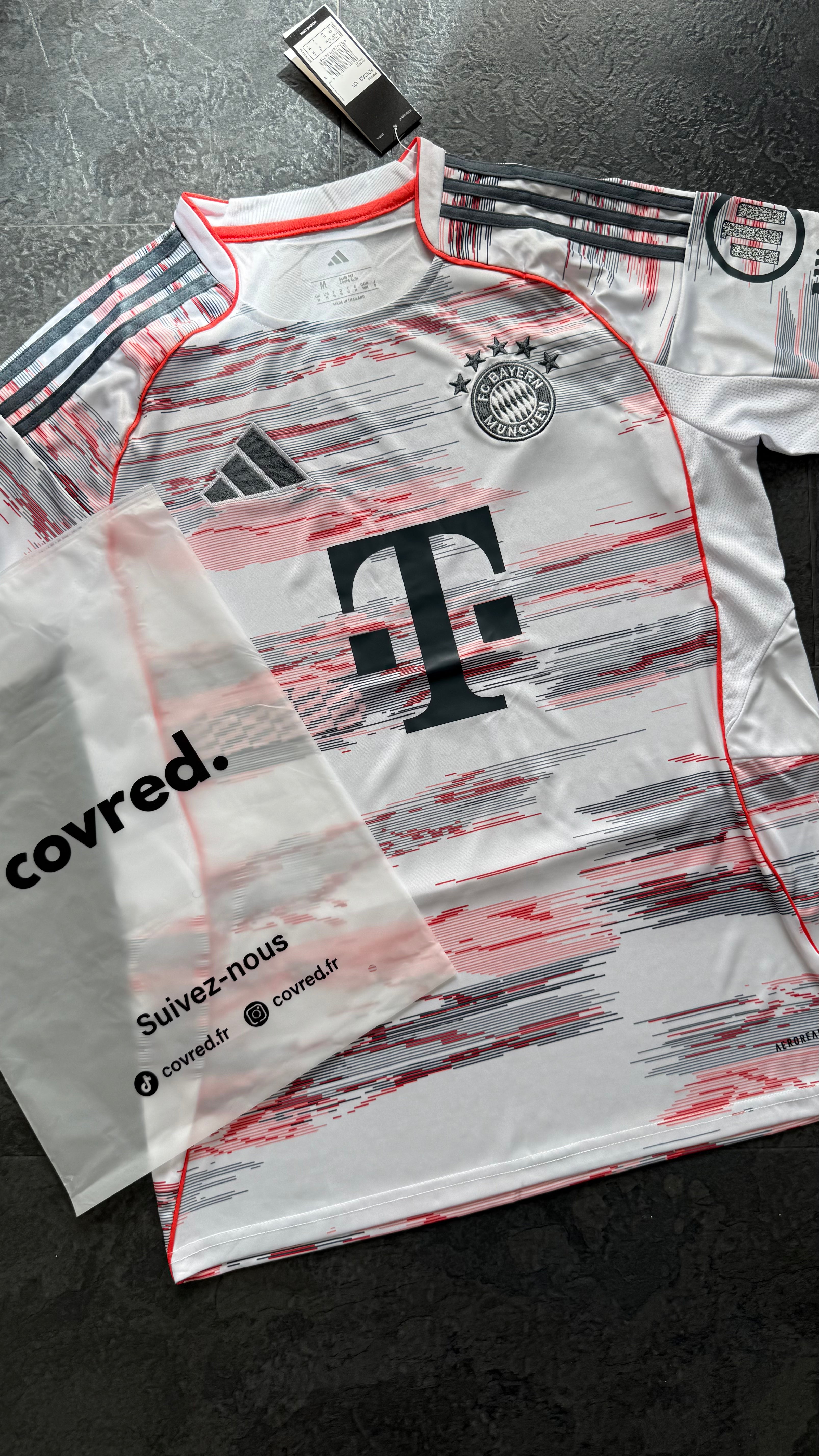 Bayern Munich – Maillot Extérieur 2025/2026 – Blanc, Rouge - Covred