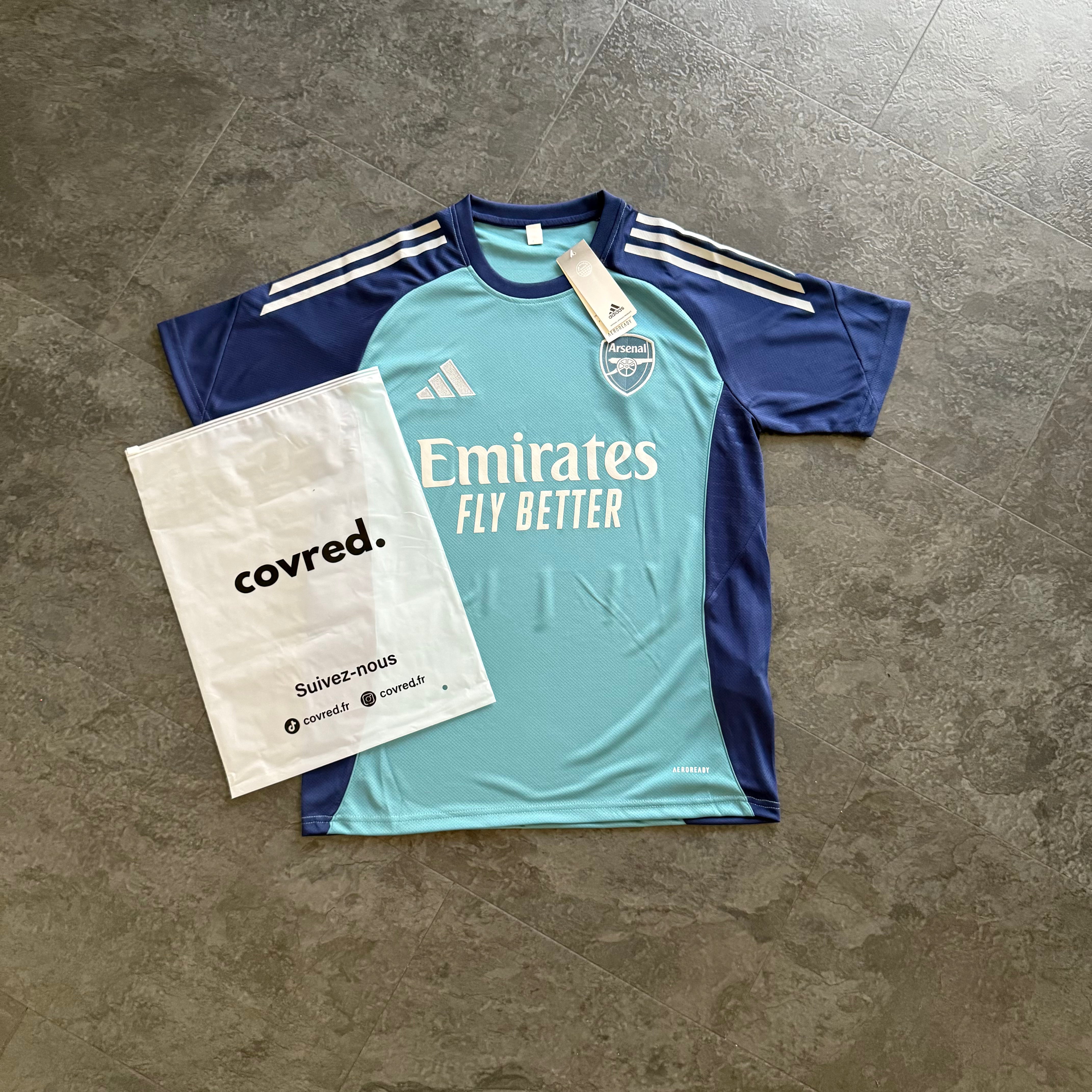 Arsenal – Maillot d’Entraînement 2025/26 – Bleu marine, turquoise - Covred