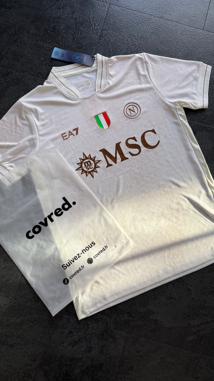 SSC Napoli – Maillot Extérieur 25/26 – Blanc,Beige - Covred