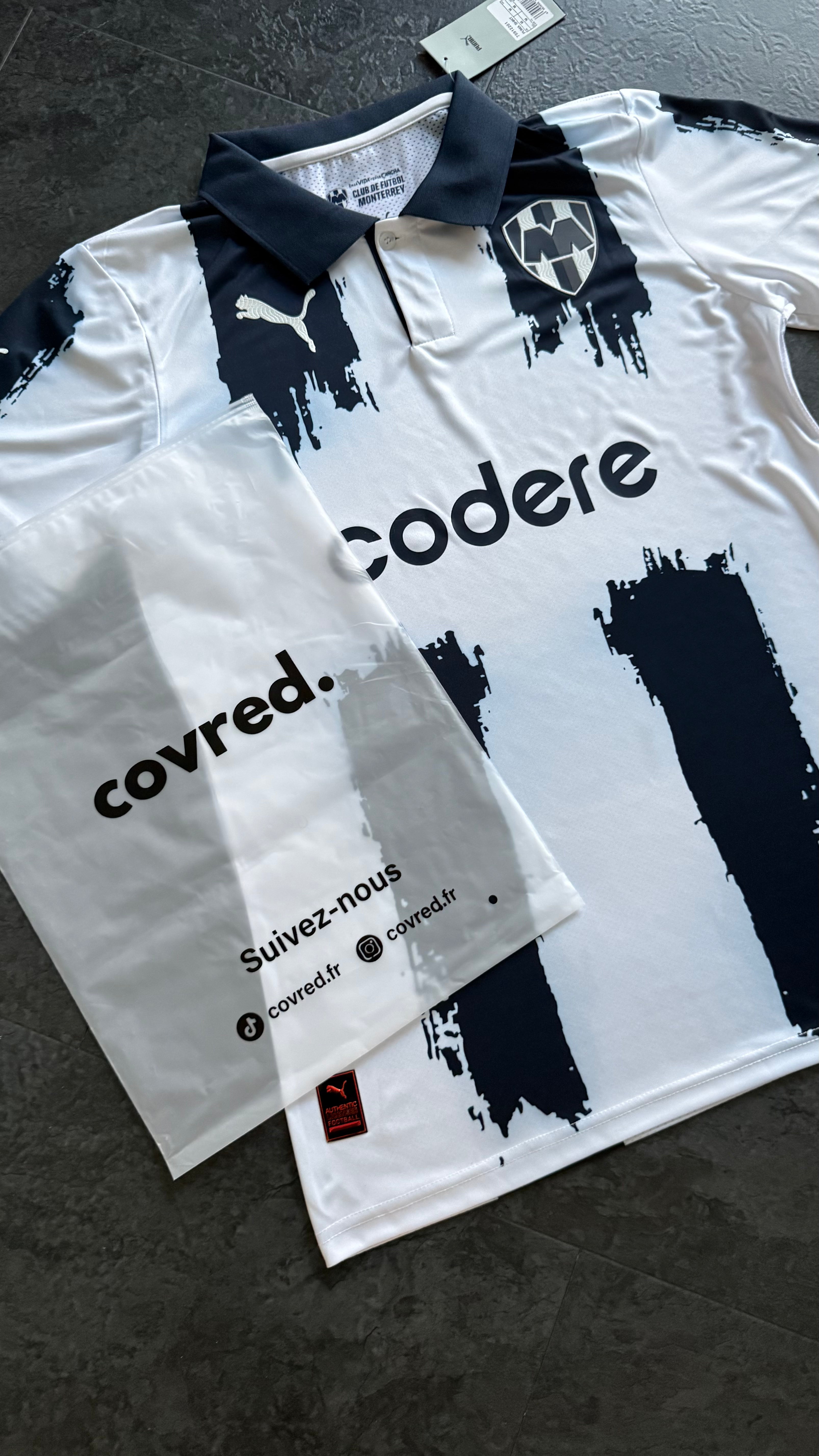 C.F. Monterrey – Maillot Extérieur 2025/26 – Blanc, Bleu Marine - Covred