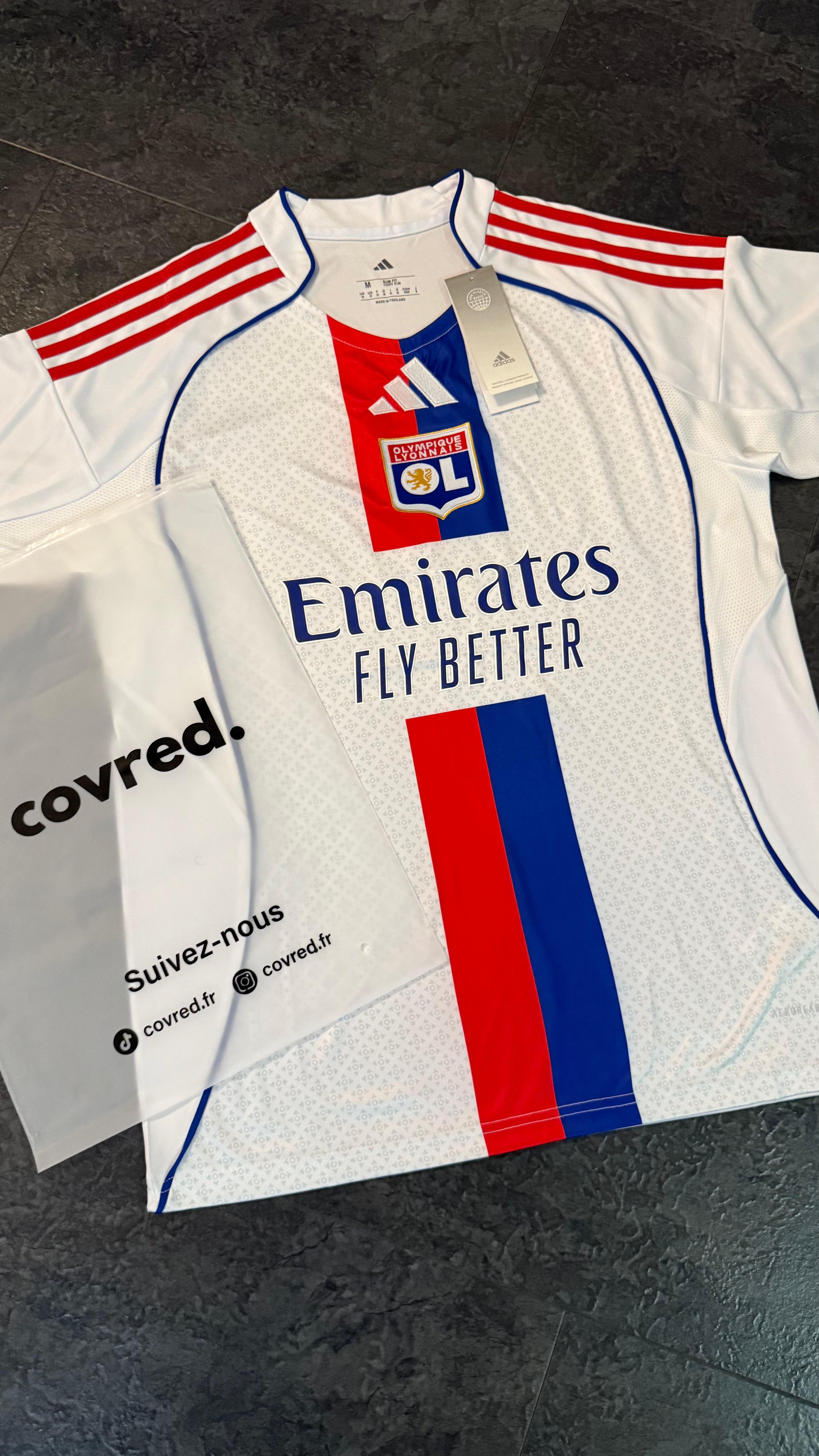 Olympique Lyonnais – Maillot Domicile 25/26 – Blanc, Rouge, Bleu - Covred