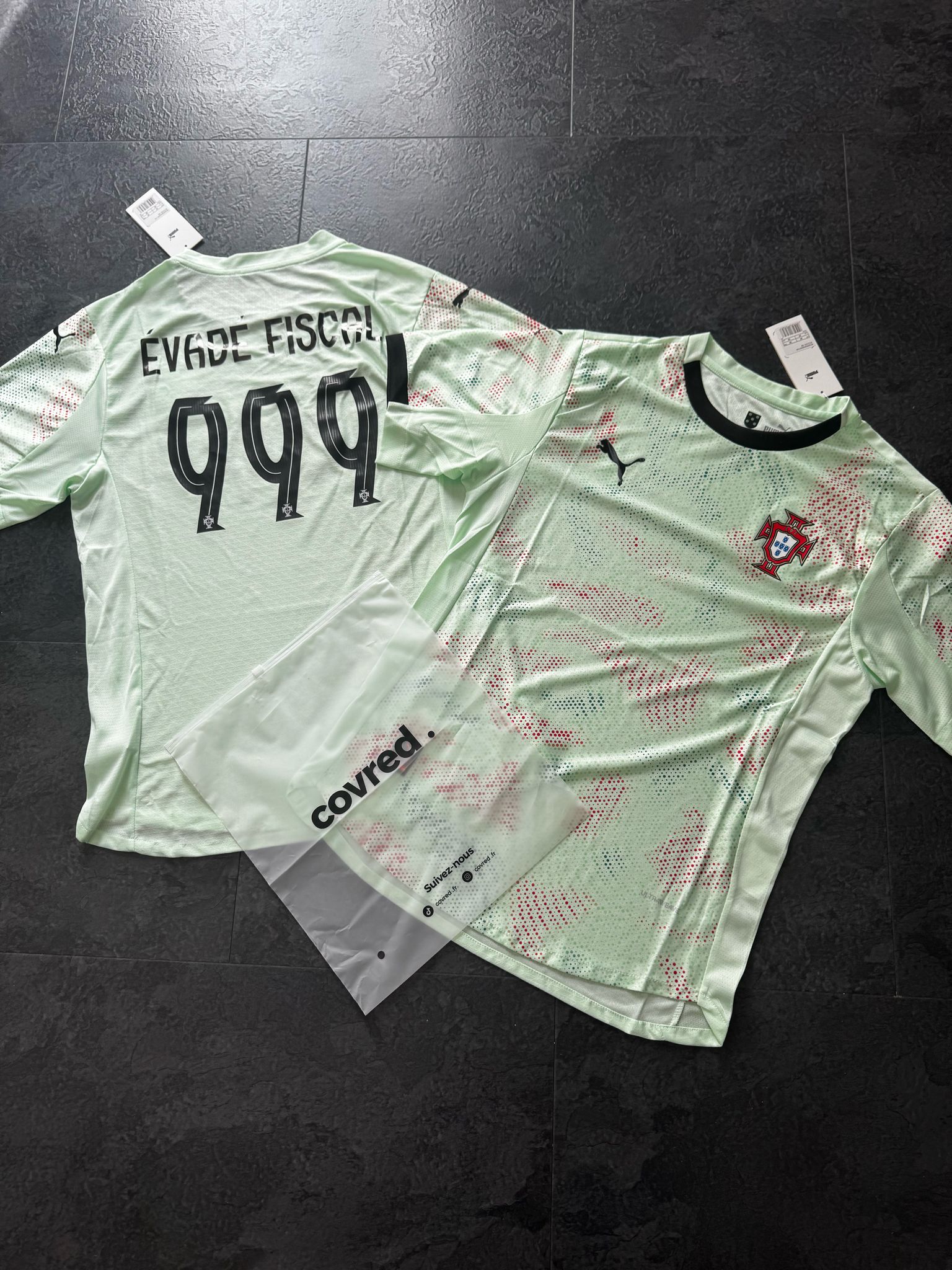 Portugal – Maillot Extérieur 2025  – Vert Menthe & Détails Noir - Covred
