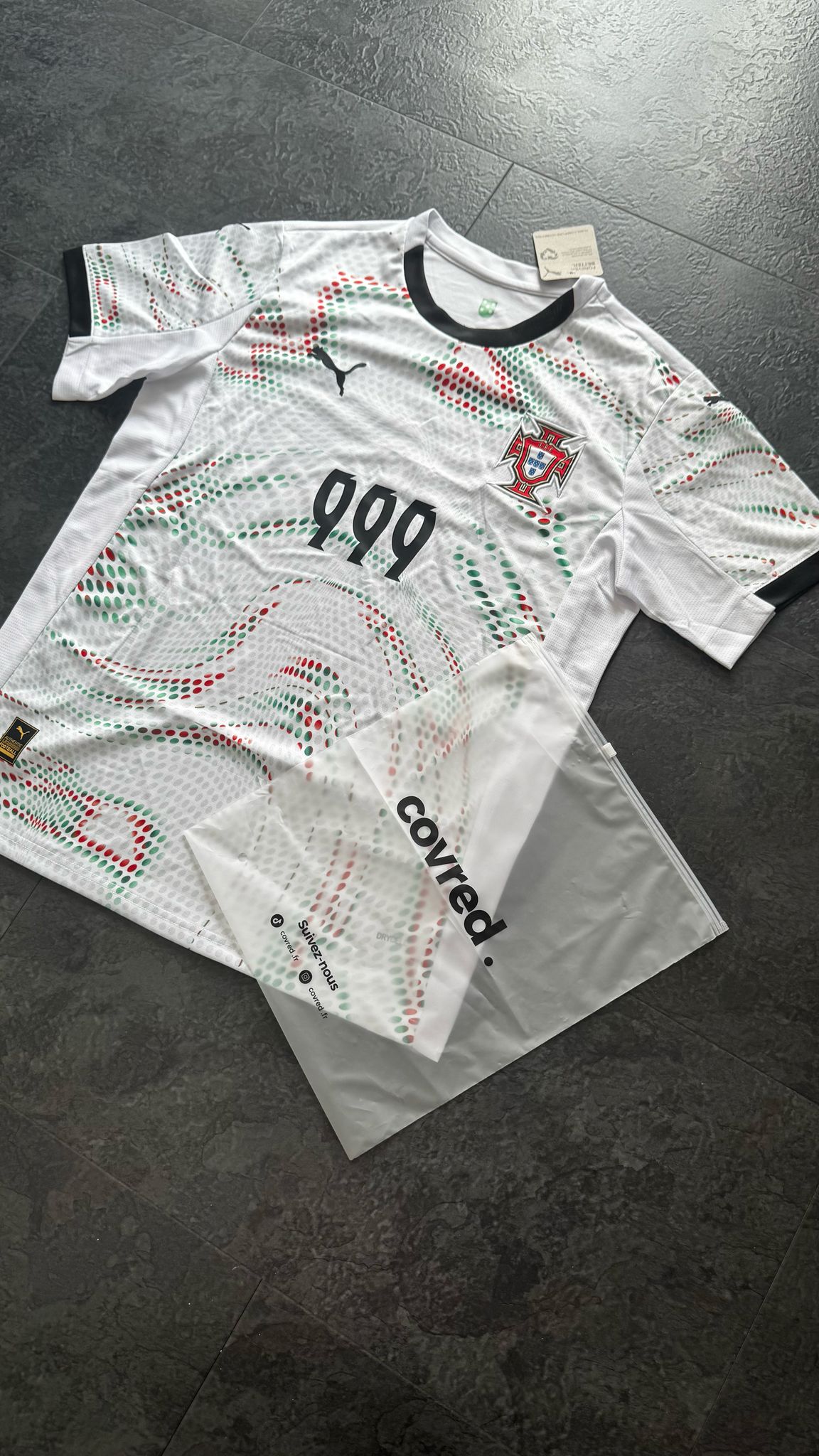 Portugal - Maillot Extérieur 2025 - Blanc,Vert et Noir - Covred