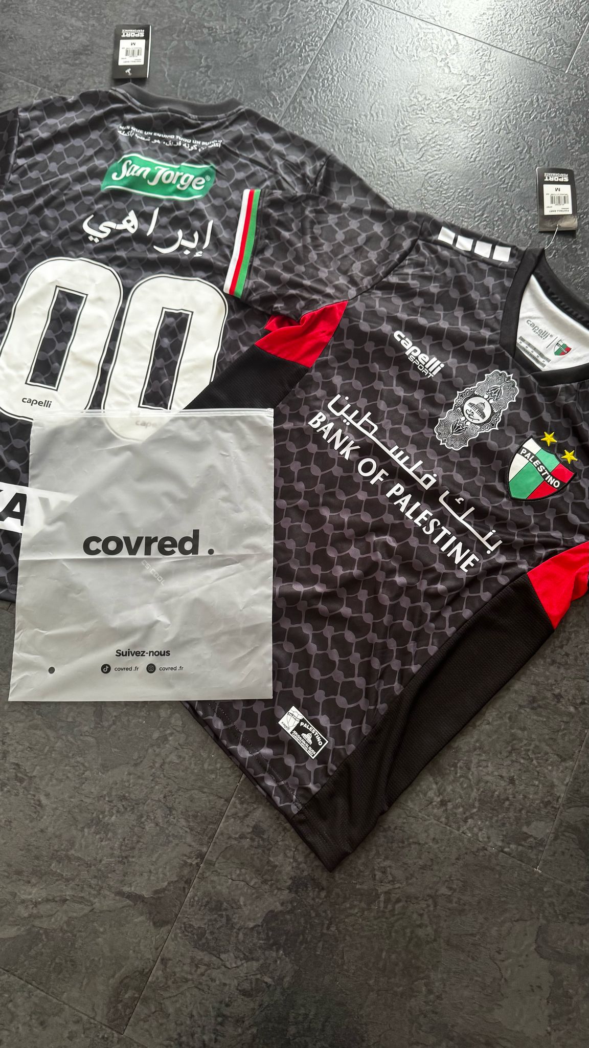 Palestino - Maillot Extérieur 24/25 - Noir - Covred