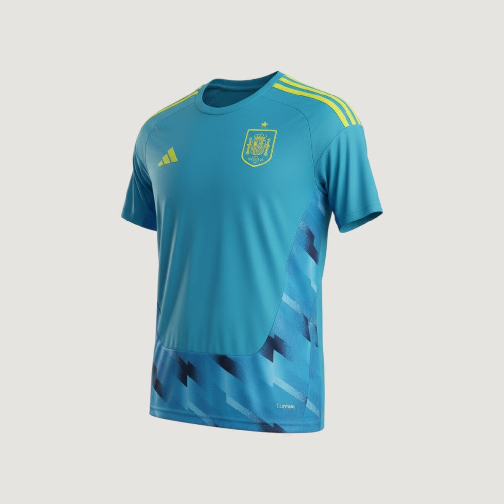 Espagne – Maillot Gardien Coupe du Monde 2026 – Bleu turquoise, Jaune - Covred